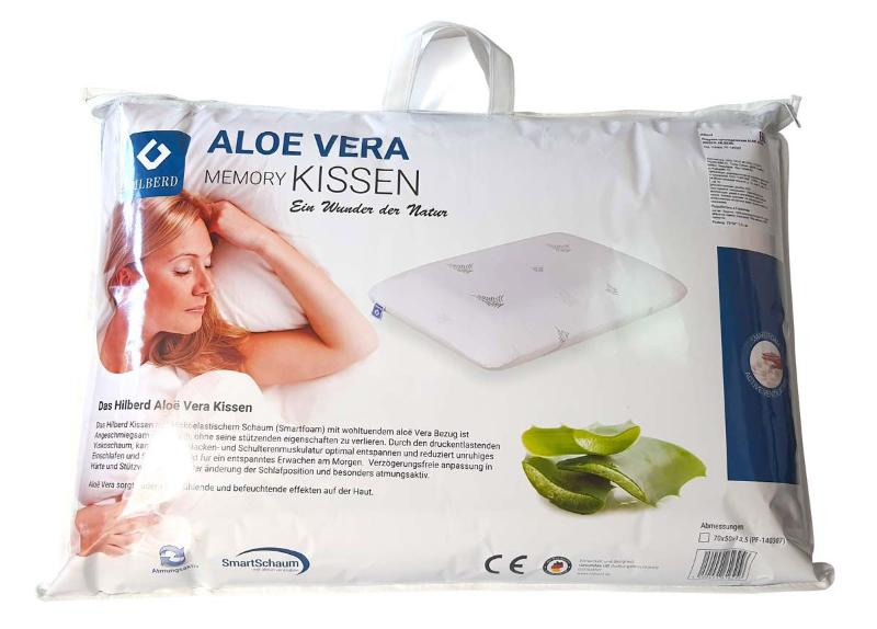 Ортопедическая подушка с эффектом памяти ALOE VERA KISSEN Hilberd, 70*50*13,5см купить в OrtoMir24